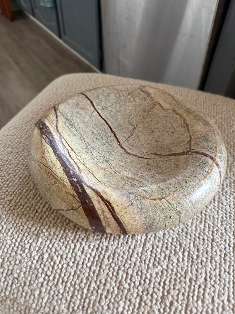 New Anastasio Home The Ollie Catch Dish l Sage 100% marble. Made in India. Stone